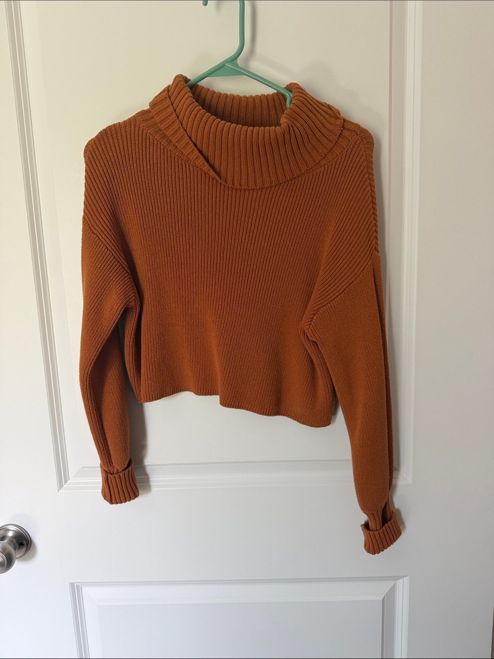 wild fable Cropped Rust Orange Turtleneck Sweater